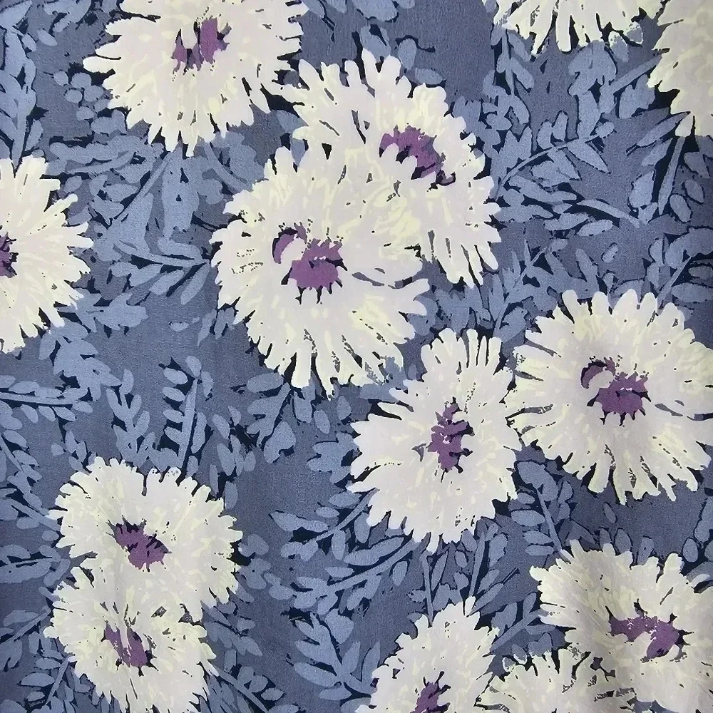 LL Bean grey a-line mini skirt with white flowers